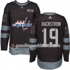 Washington Capitals Nicklas Backstrom 19 1917-2017 100th Anniversary Adidas Zwart Authentic Shirt - Mannen